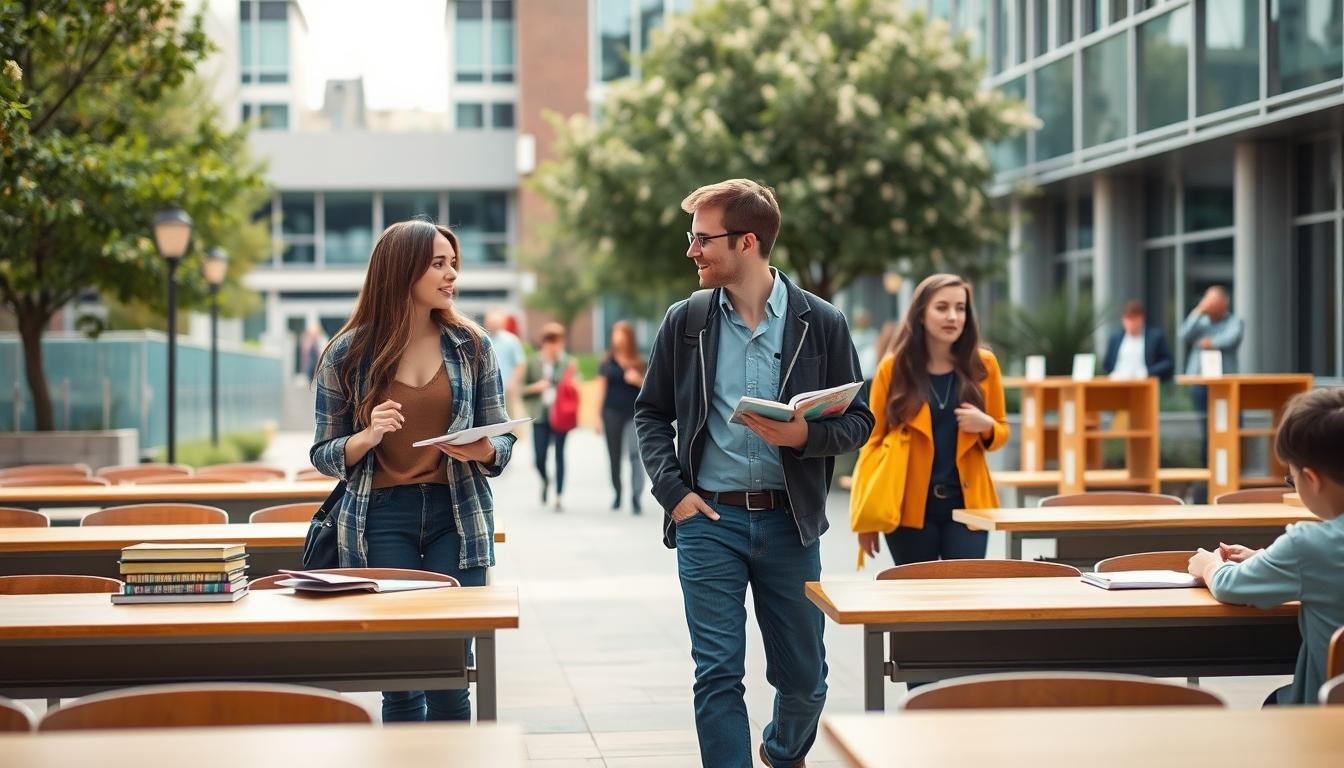 Student using learning strategies while studying